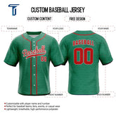 Custom Green Red Full Button Mexico Baseball Jersey